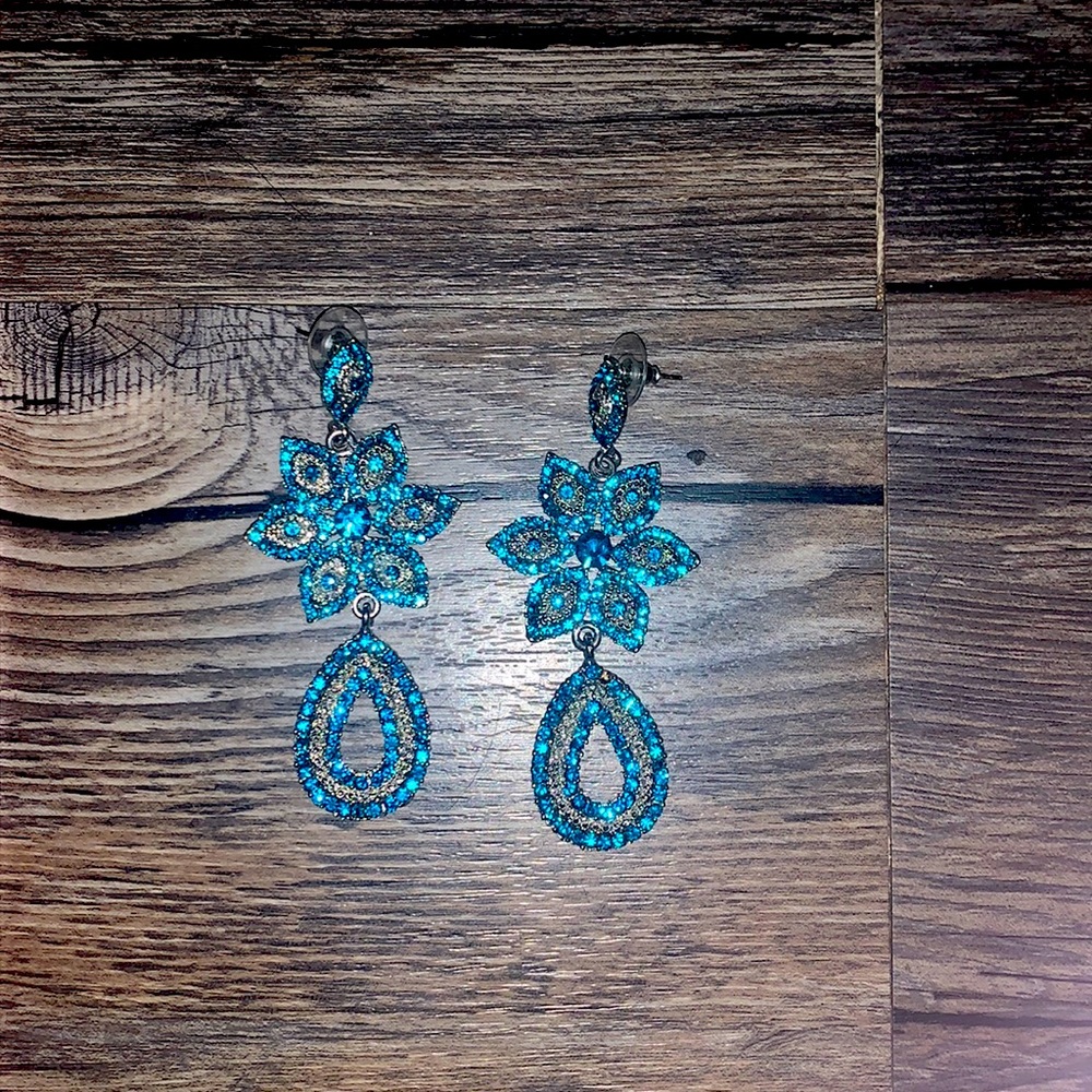 Blue beaded earrings